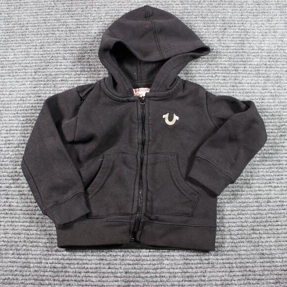 True Religion Baby Hoodie Zip-Up Sweatshirt Black 18M - Picture 1 of 6